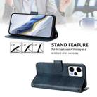 For Redmi Note 12 Turbo 5G / Xiaomi Poco F5 Line Splicing Buckle Retro Leather Phone Case(Dark Blue) - 3