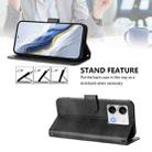 For Redmi Note 13 5G Global Line Splicing Buckle Retro Leather Phone Case(Black) - 3