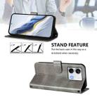 For Redmi Note 13 5G Global Line Splicing Buckle Retro Leather Phone Case(Grey) - 3