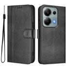 For Redmi Note 13 Pro 4G Global Line Splicing Buckle Retro Leather Phone Case(Black) - 2