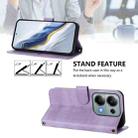 For Redmi Note 13 Pro 4G Global Line Splicing Buckle Retro Leather Phone Case(Purple) - 3