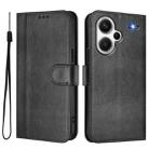 For Redmi Note 13 Pro+ 5G Global Line Splicing Buckle Retro Leather Phone Case(Black) - 2
