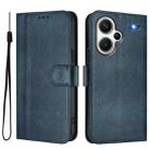 For Redmi Note 13 Pro+ 5G Global Line Splicing Buckle Retro Leather Phone Case(Dark Blue) - 2