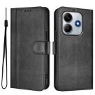 For Redmi Note 14 4G 163.25mm Line Splicing Buckle Retro Leather Phone Case(Black) - 2