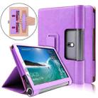 For Lenovo Yoga Tab5 YT-X705F / Yoga Smart Tab 10.1 inch 2019 (withput Sleeping) Retro Texture PU Leather Horizontal Flip Leather Case with Holder & 4 Card Slots & Hand Strap(Purple) - 1