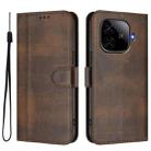 For vivo iQOO Z9 5G / iQOO Z9 Turbo 5G Line Splicing Buckle Retro Leather Phone Case(Brown) - 2