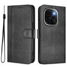 For vivo iQOO Z9s Pro 5G / T3 Pro 5G India Line Splicing Buckle Retro Leather Phone Case(Black) - 2