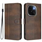 For vivo iQOO Z9s Pro 5G / T3 Pro 5G India Line Splicing Buckle Retro Leather Phone Case(Brown) - 2