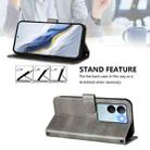 For vivo V29 5G Global / V29 Pro Line Splicing Buckle Retro Leather Phone Case(Grey) - 3