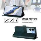 For vivo V29 5G Global / V29 Pro Line Splicing Buckle Retro Leather Phone Case(Dark Green) - 3