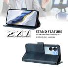 For vivo V29 5G Global / V29 Pro Line Splicing Buckle Retro Leather Phone Case(Dark Blue) - 3