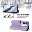 For vivo V29 5G Global / V29 Pro Line Splicing Buckle Retro Leather Phone Case(Purple) - 3