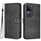 For vivo V30 5G / V30 Pro 5G Global Line Splicing Buckle Retro Leather Phone Case(Black) - 2