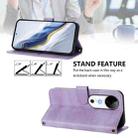 For vivo S19 Line Splicing Buckle Retro Leather Phone Case(Purple) - 3