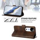 For vivo S19 Line Splicing Buckle Retro Leather Phone Case(Brown) - 3