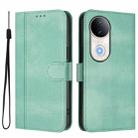For vivo S20 5G Line Splicing Buckle Retro Leather Phone Case(Mint) - 2