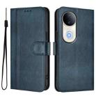 For vivo S20 5G Line Splicing Buckle Retro Leather Phone Case(Dark Blue) - 2