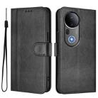 For vivo S20 Pro 5G Line Splicing Buckle Retro Leather Phone Case(Black) - 2