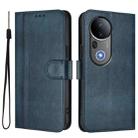 For vivo S20 Pro 5G Line Splicing Buckle Retro Leather Phone Case(Dark Blue) - 2