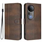For vivo S20 Pro 5G Line Splicing Buckle Retro Leather Phone Case(Brown) - 2