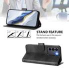 For vivo V27e 4G / T2 4G Global Line Splicing Buckle Retro Leather Phone Case(Black) - 3
