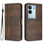 For vivo V29e 5G / V30 Lite 5G Global Line Splicing Buckle Retro Leather Phone Case(Brown) - 2