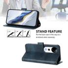For vivo V40 5G / V40 Pro 5G Global Line Splicing Buckle Retro Leather Phone Case(Dark Blue) - 3