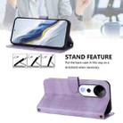 For vivo V40 5G / V40 Pro 5G Global Line Splicing Buckle Retro Leather Phone Case(Purple) - 3