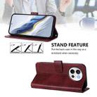 For vivo V30E 5G Global / V40 Lite 5G Line Splicing Buckle Retro Leather Phone Case(Wine Red) - 3