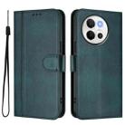 For vivo V30E 5G Global / V40 Lite 5G Line Splicing Buckle Retro Leather Phone Case(Dark Green) - 2