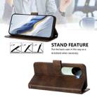 For vivo V40e 5G India / iQOO Z9s 5G Line Splicing Buckle Retro Leather Phone Case(Brown) - 3