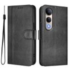 For vivo V50 Lite 5G Global / V40 Lite 4G Line Splicing Buckle Retro Leather Phone Case(Black) - 2