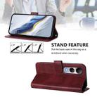 For vivo V50 Lite 5G Global / V40 Lite 4G Line Splicing Buckle Retro Leather Phone Case(Wine Red) - 3