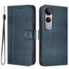 For vivo V50 Lite 5G Global / V40 Lite 4G Line Splicing Buckle Retro Leather Phone Case(Dark Blue) - 2