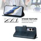 For vivo V50 Lite 5G Global / V40 Lite 4G Line Splicing Buckle Retro Leather Phone Case(Dark Blue) - 3