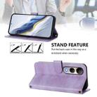 For vivo V50 Lite 5G Global / V40 Lite 4G Line Splicing Buckle Retro Leather Phone Case(Purple) - 3