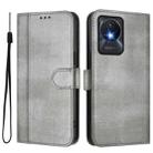 For vivo Y02A 4G / Y02 4G / Y11 2023 Line Splicing Buckle Retro Leather Phone Case(Grey) - 2