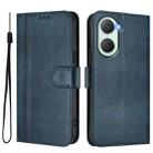 For vivo Y03 4G / Y18 4G Global Line Splicing Buckle Retro Leather Phone Case(Dark Blue) - 2
