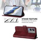 For vivo Y17s 4G Global / Y17s 5G India Line Splicing Buckle Retro Leather Phone Case(Wine Red) - 3