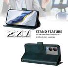 For vivo Y17s 4G Global / Y17s 5G India Line Splicing Buckle Retro Leather Phone Case(Dark Green) - 3