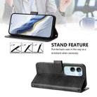 For vivo Y19s 4G Global Line Splicing Buckle Retro Leather Phone Case(Black) - 3