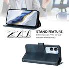 For vivo Y19s 4G Global Line Splicing Buckle Retro Leather Phone Case(Dark Blue) - 3