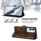 For vivo Y19s 4G Global Line Splicing Buckle Retro Leather Phone Case(Brown) - 3