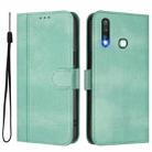 For vivo Y19 / U3 / Y5s / Z5i / U20 Line Splicing Buckle Retro Leather Phone Case(Mint) - 2
