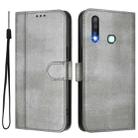 For vivo Y19 / U3 / Y5s / Z5i / U20 Line Splicing Buckle Retro Leather Phone Case(Grey) - 2
