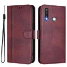 For vivo Y19 / U3 / Y5s / Z5i / U20 Line Splicing Buckle Retro Leather Phone Case(Wine Red) - 2
