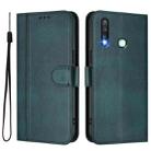 For vivo Y19 / U3 / Y5s / Z5i / U20 Line Splicing Buckle Retro Leather Phone Case(Dark Green) - 2