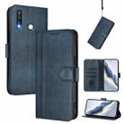 For vivo Y19 / U3 / Y5s / Z5i / U20 Line Splicing Buckle Retro Leather Phone Case(Dark Blue) - 1