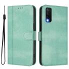 For vivo Y20 / Y20i / Y20s / Y11s / Y12s Line Splicing Buckle Retro Leather Phone Case(Mint) - 2