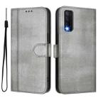 For vivo Y20 / Y20i / Y20s / Y11s / Y12s Line Splicing Buckle Retro Leather Phone Case(Grey) - 2
